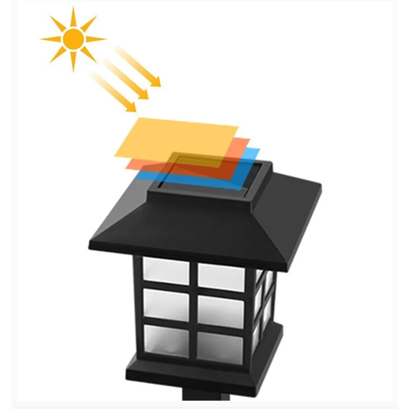 Lampa solara Led pentru gradina, Tip felinar, Vivimall, Alb rece