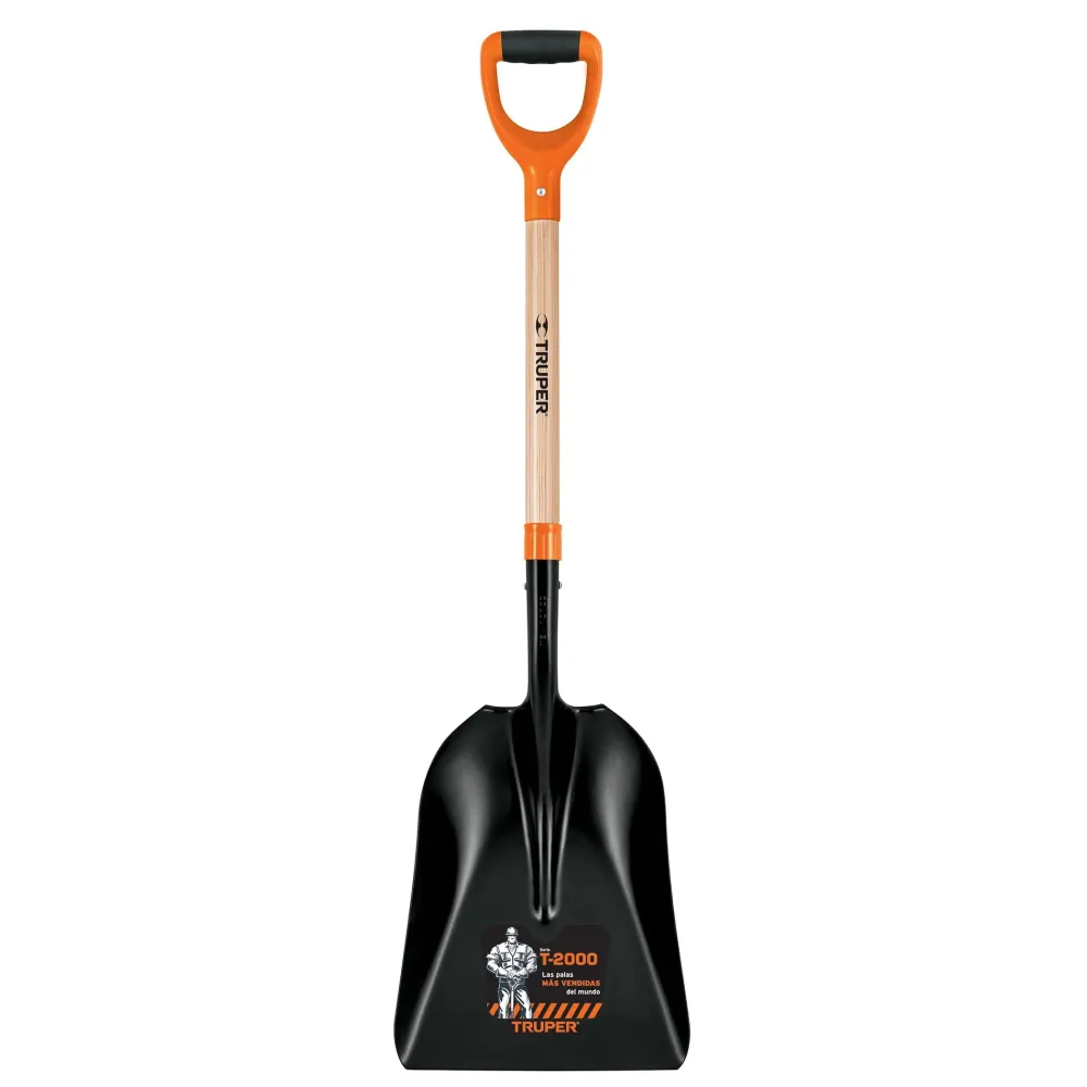 Lopata lata cu coada scurta din lemn si maner D - Comfort Grip, L 111 cm Truper