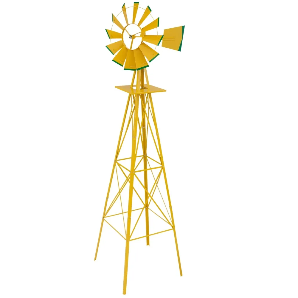 Moara de vant, stil american, 245 cm, galben