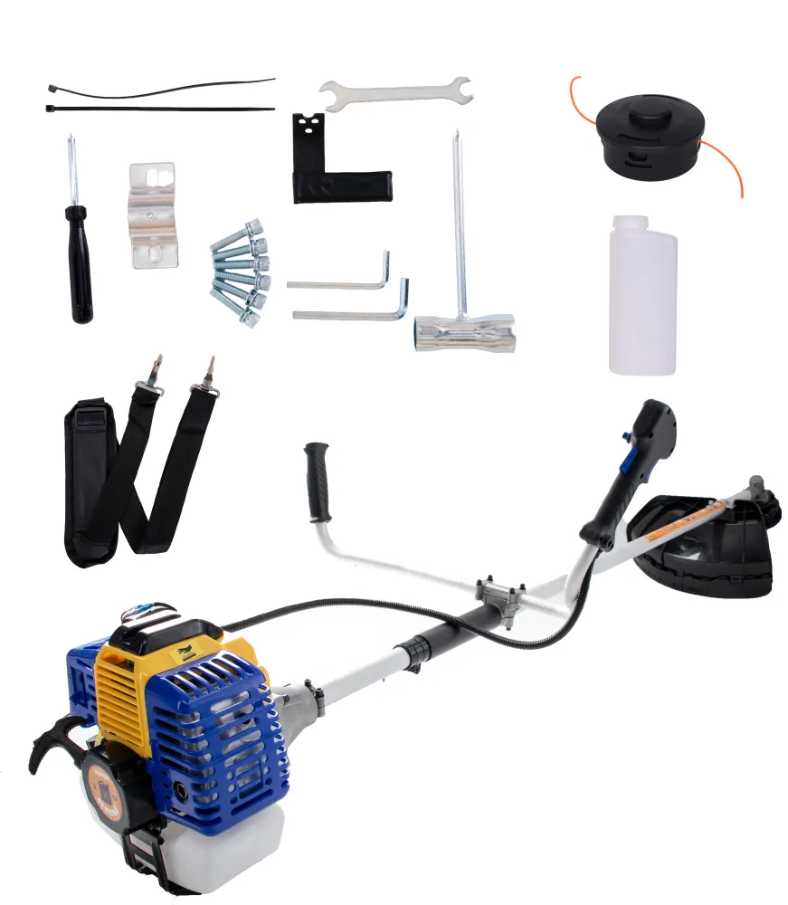 Motocoasa pe benzina KAMRAD K5200, 5 CP, 52cc, 3 accesorii, ham comfort plus + 3 ulei 0.1L + foarfeca taiere via