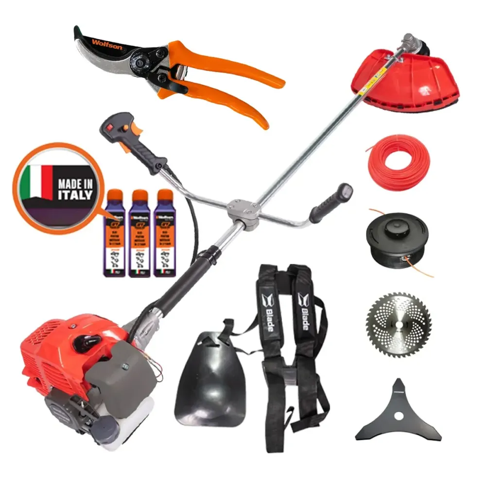 Motocoasa Blade Alpin 520, 3CP, 7 accesorii, ham profesional + 3 sticle ulei 0.1l + foarfeca taiere crengi
