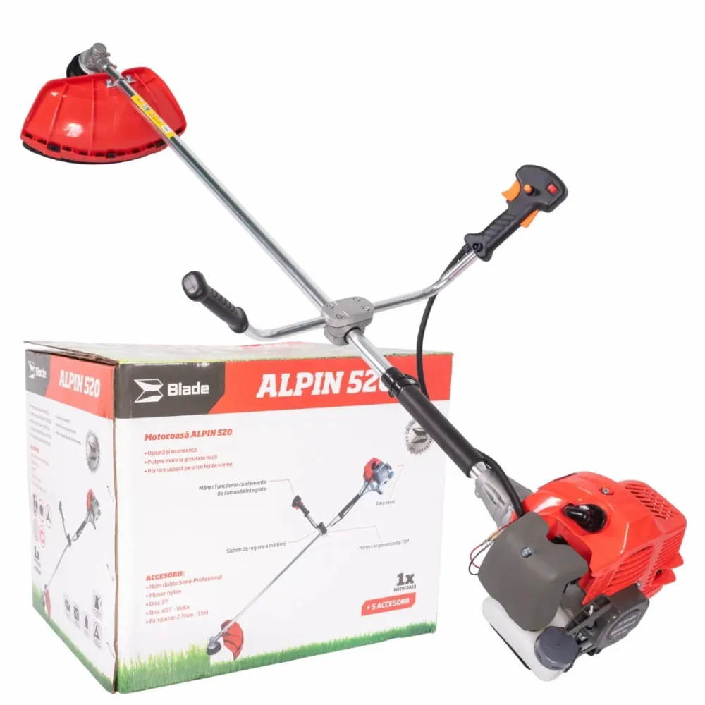 Motocoasa de umar pe benzina BLADE Alpin 520 - 3CP, 52cc, 3200rpm - RESIGILAT