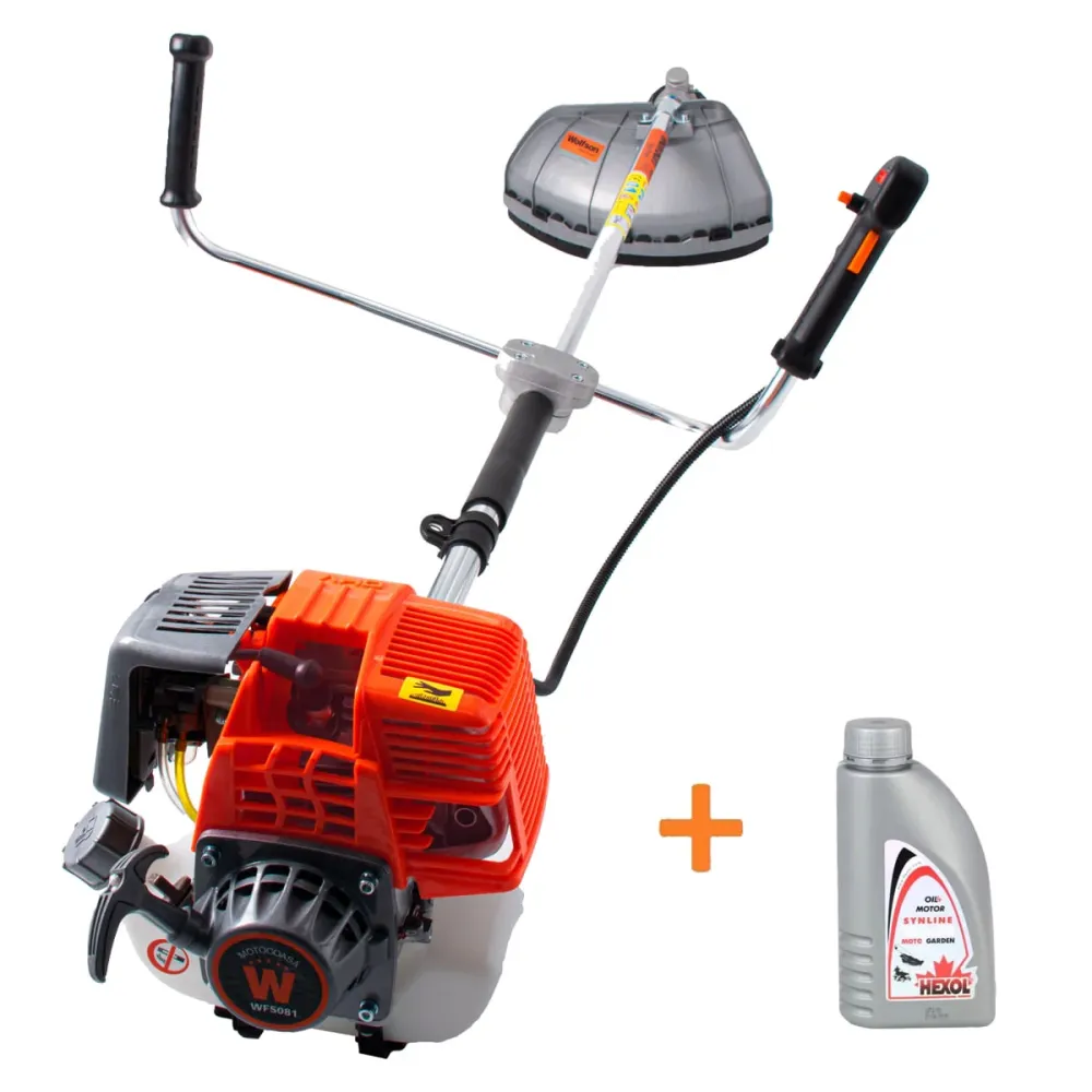 Motocoasa de umar Wolfson - 4T, 1.1CP, 5accesorii + ulei 0.6L
