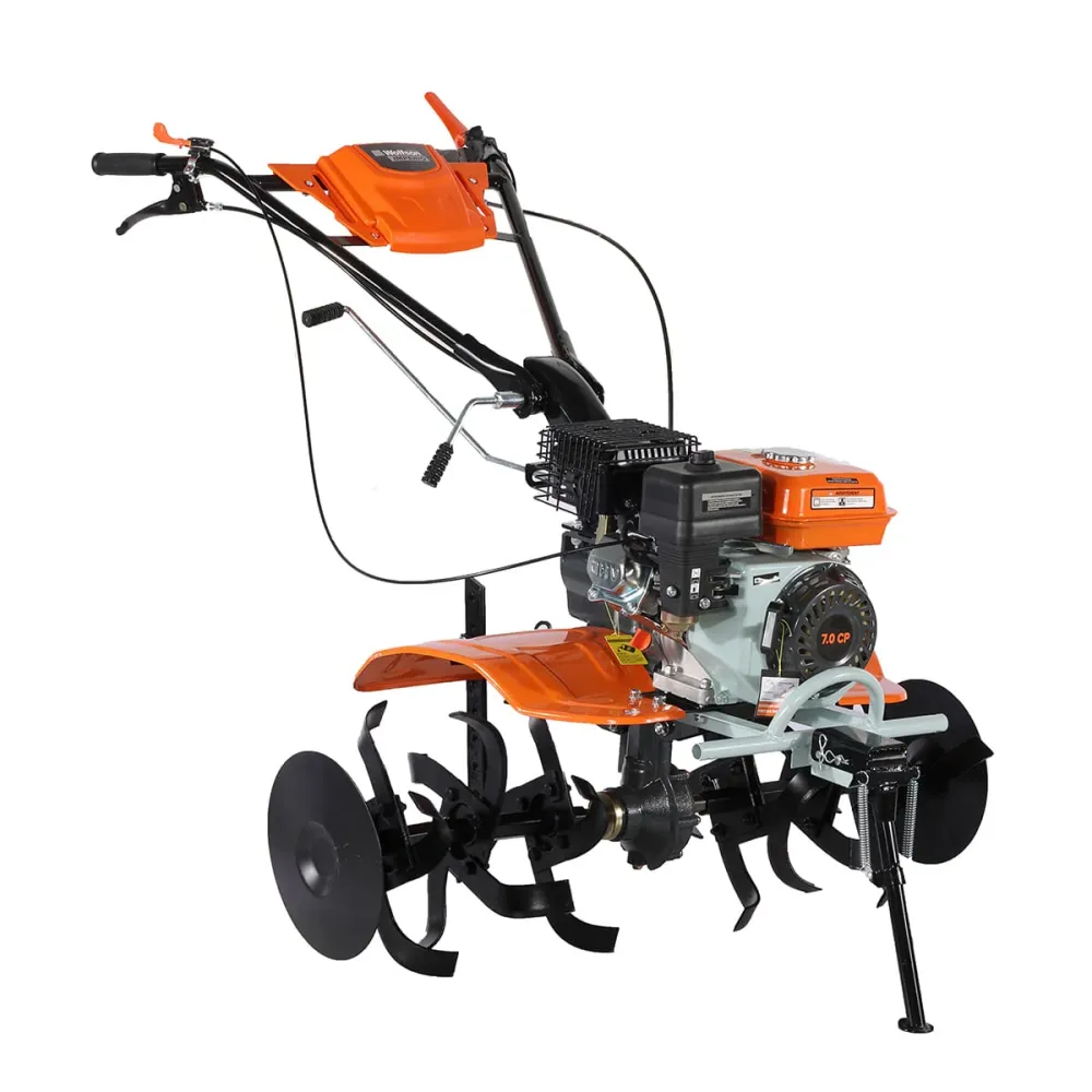 Motocultor pe benzina Wolfson Imperio, 8CP, 212cc, cu plug, rarita, roti de transport 4,00X8