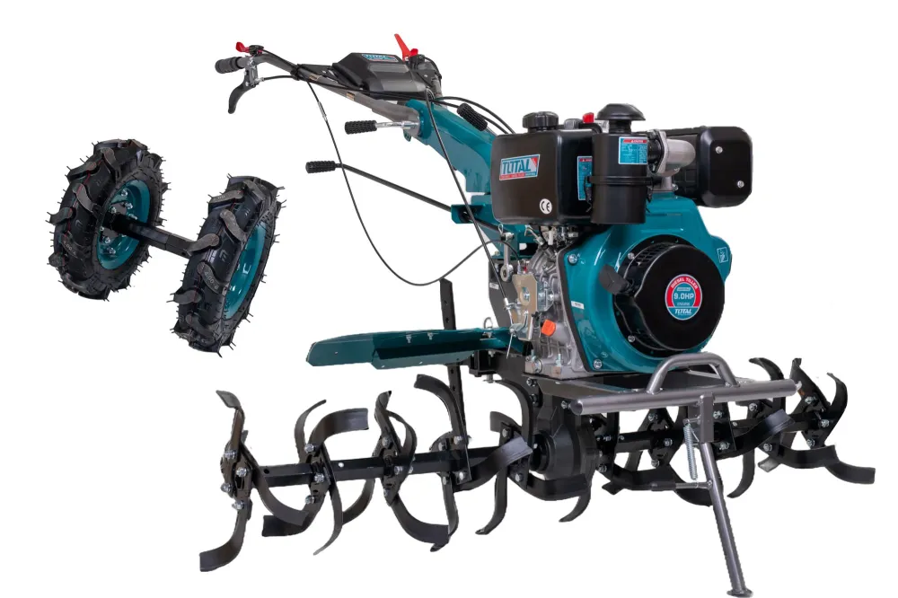 Motocultor DIESEL TOTAL 9 CP, cu set freze si roti de transport - Resigilat
