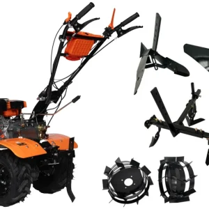 Motocultor Wolfson Imperio 8001, 8 CP, cu far si accesorii plug, rarita, roti de transport 6,50X8, roti metalice, prasitoare