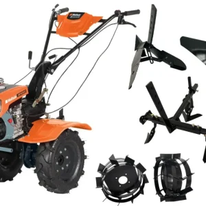 Motocultor Wolfson Imperio 8001, 8 CP, cu far si accesorii plug, rarita, roti de transport 6,50X8, roti metalice, prasitoa...