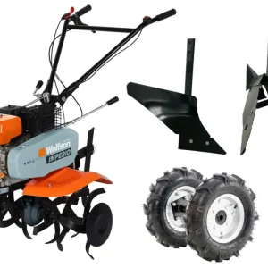 Motosapa pe benzina Wolfson Imperio, 8CP, 212cc, latime de lucru 80cm, cu roti de transport, plug si rarita