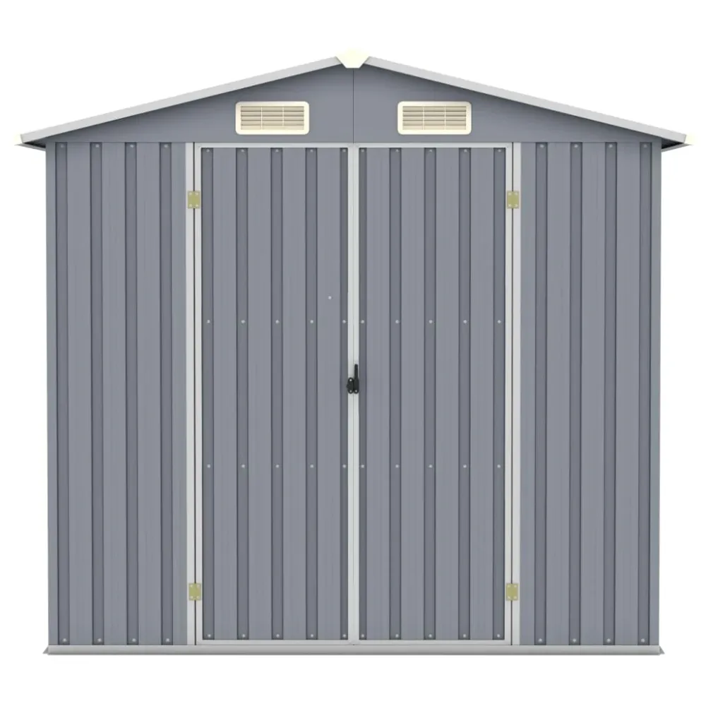 Șopron de grădină, gri, 205 x 129 x 183, oțel galvanizat