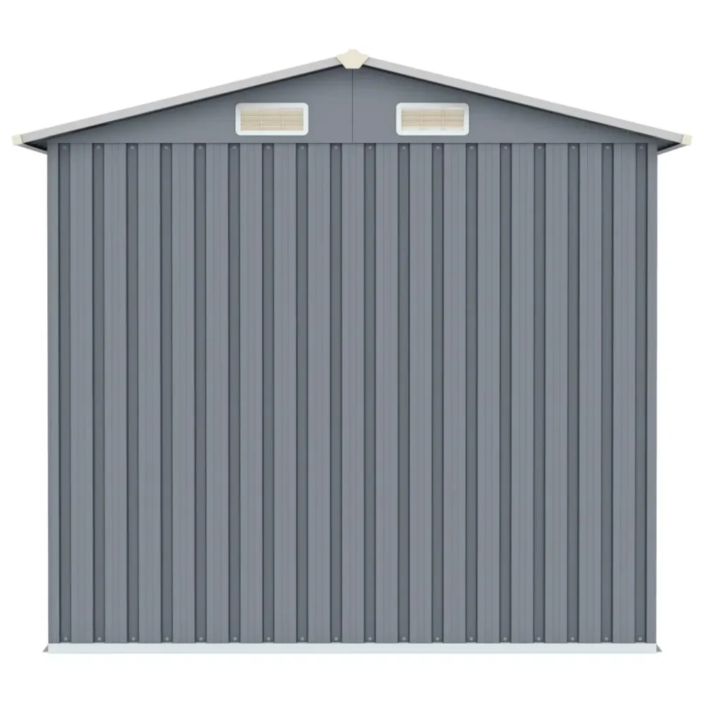Șopron de grădină, gri, 205 x 129 x 183, oțel galvanizat