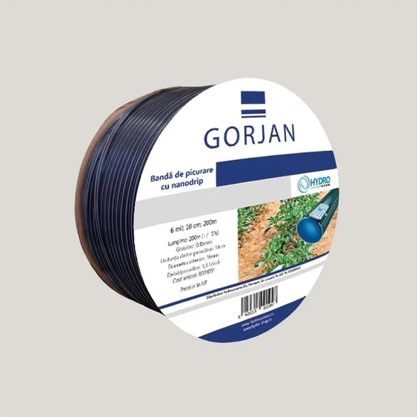 Pachet Folie de mulcire perf 15 mic 10p/25cm (2.5m x 50m) cu banda de picurare si conectica - pentru 125mp