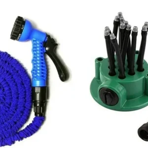 Pachet pentru gradina: Furtun extensibil 22.5 M cu dispozitiv stropit + Aspersor de stropit cu 12 duze