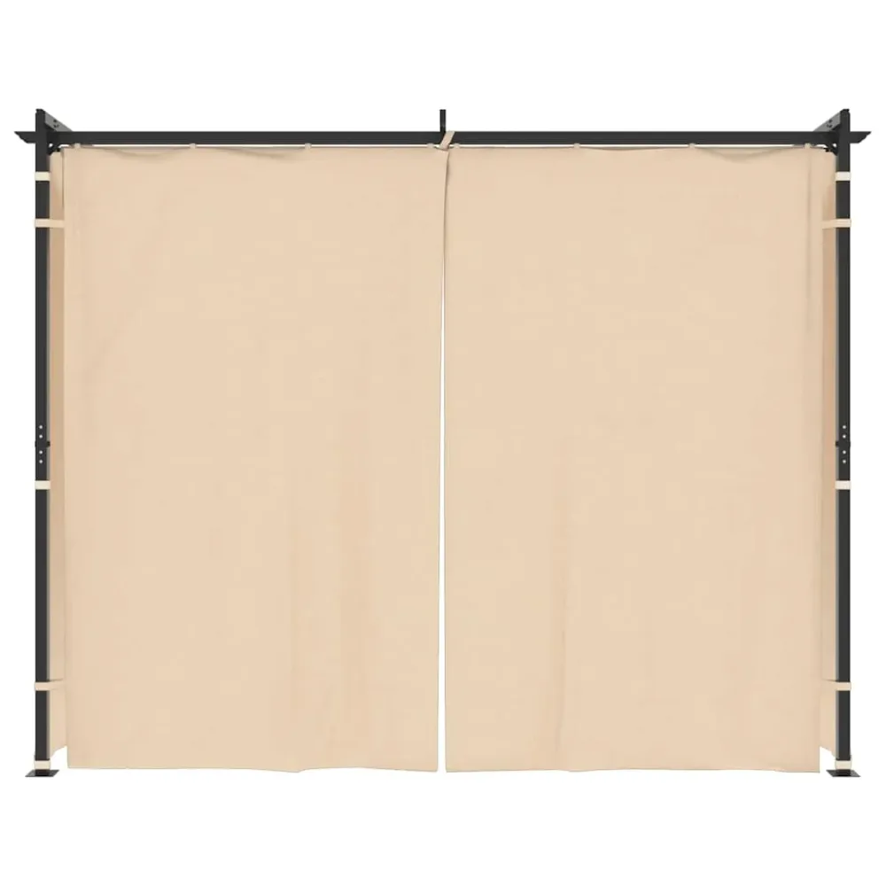 Pavilion cu draperii, crem, 3 x 3 m, oțel