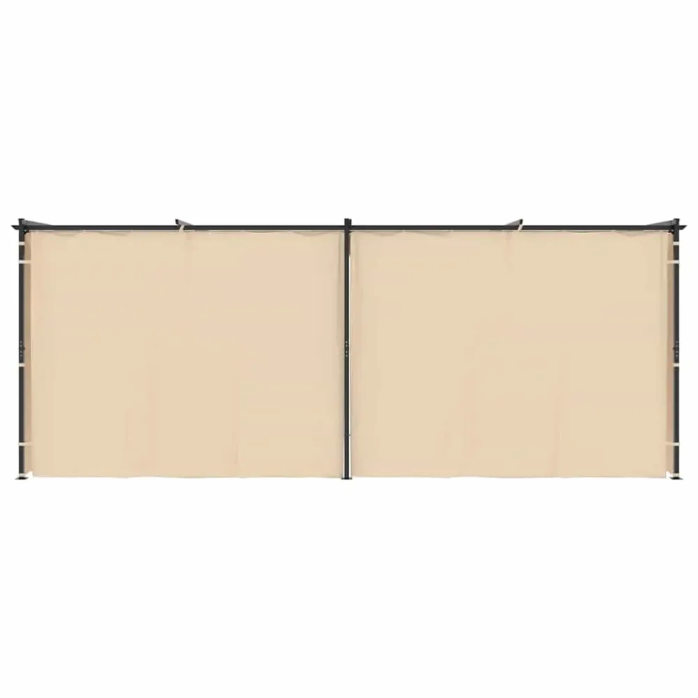 Pavilion cu draperii, crem, 3 x 6 m, oțel