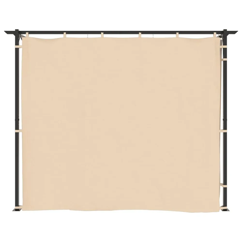 Pavilion cu draperii, crem, 3 x 6 m, oțel