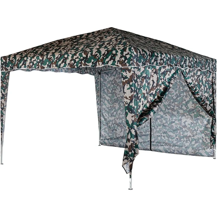 Perete lateral cu fereastra pentru pavilion pliabil, 3 x 3 m, impermeabil, culoare urban