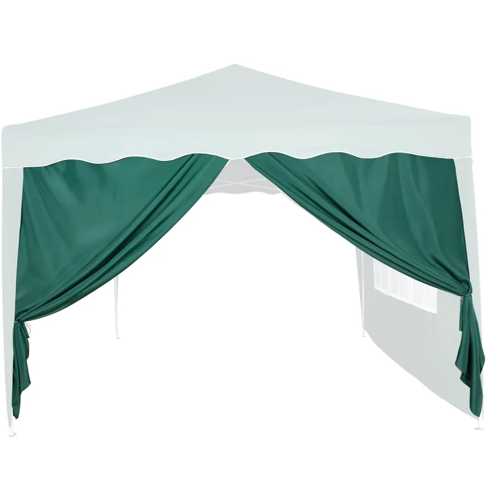Perete lateral pentru foisor pliabil, 3 x 3 m, impermeabil, verde