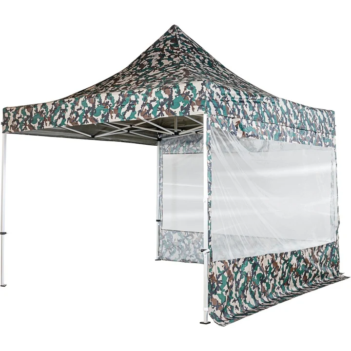 Perete lateral Pro, cu fereastra, pentru pavilion, 3 x 3 m, impermeabil, culoare padure