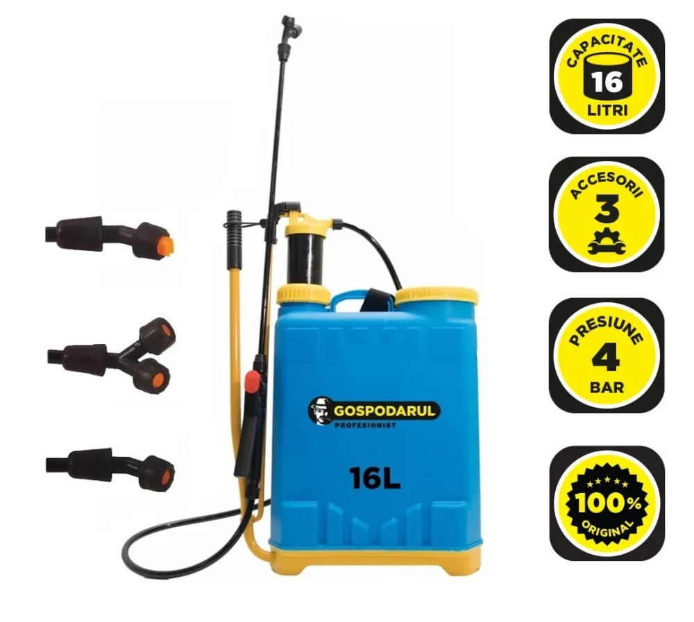 Pompa de stropit Gospodarul Profesionist - 16L, 4 bar, 3 duze incluse