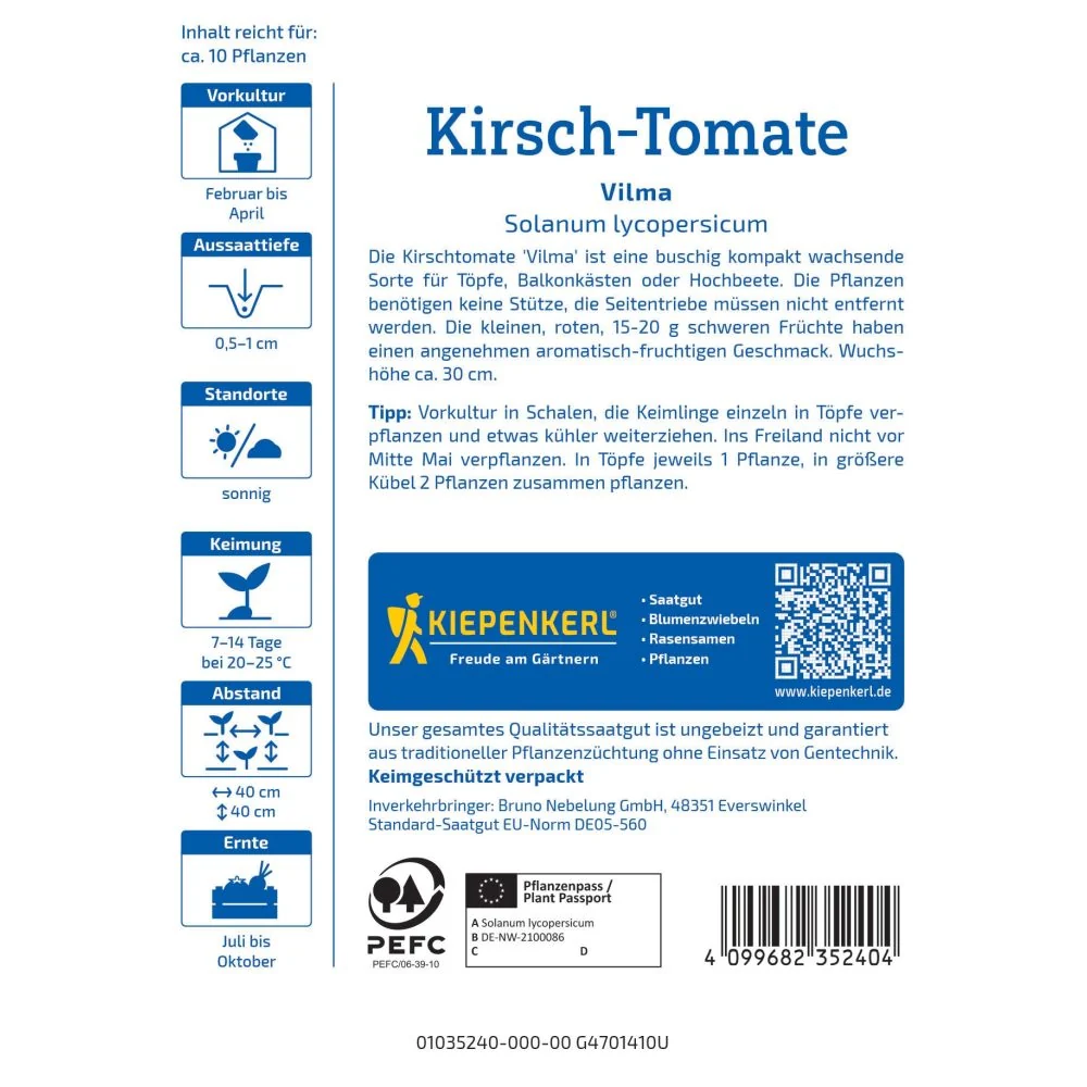 Seminte rosii cherry Vilma – pentru ghivece si spatii mici, cu protectie germinatie