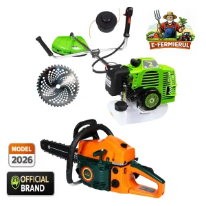 Set Complet Motocoasa + Drujba E-FERMIERUL GT6HP-BM-2T, GREEN-Neon + Extra Disc Vidia CADOU
