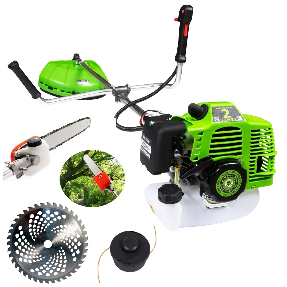 Set Motocoasa E-FERMIERUL GT6HP-BM-2T, GREEN-Neon, 9.6CP + Cap tip Drujba pentru Crengi + Extra disc vidia CADOU