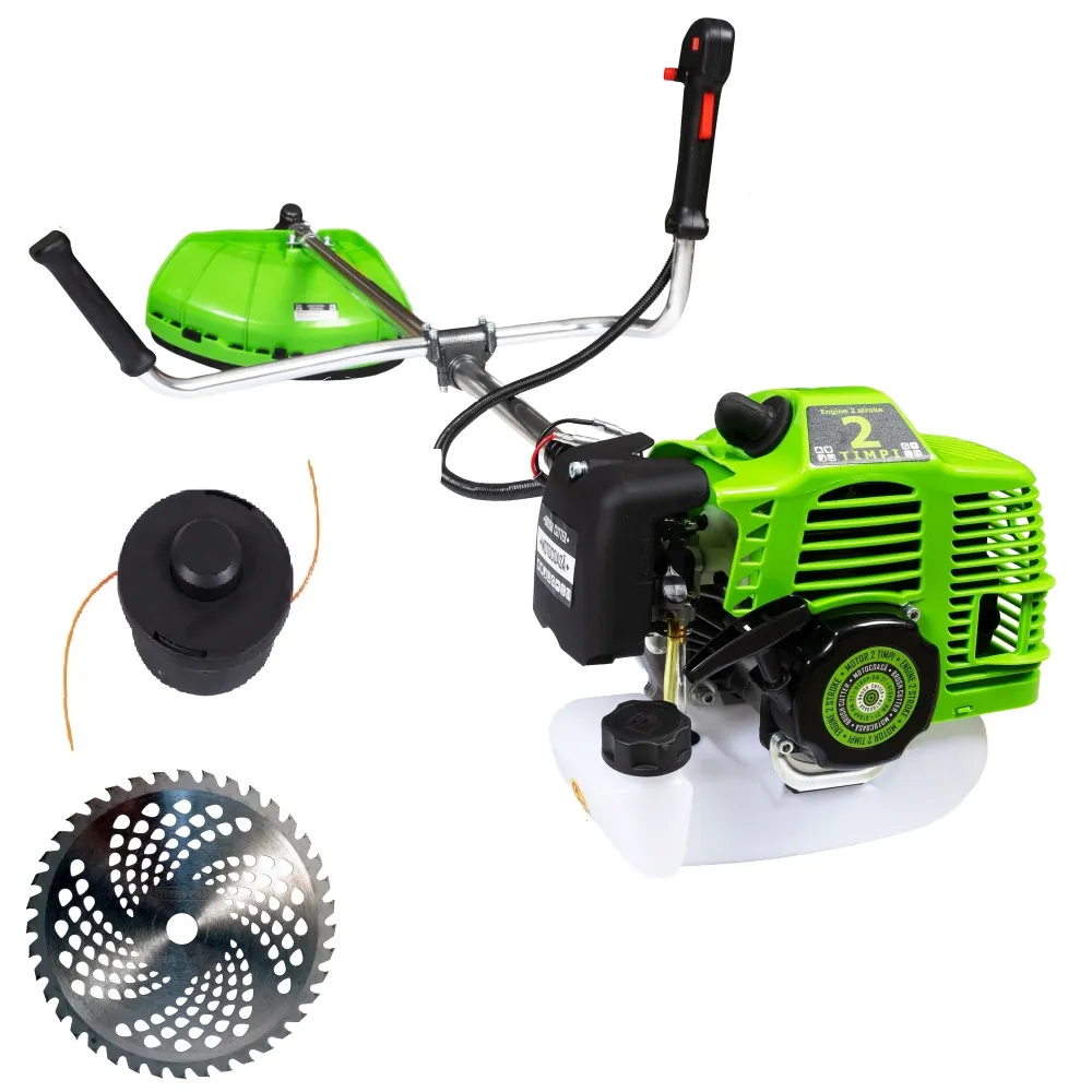 Set Motocoasa E-FERMIERUL GT6HP-BM-2T, GREEN-Neon, 9.6CP + Cap tip Drujba pentru Crengi + Extra disc vidia CADOU