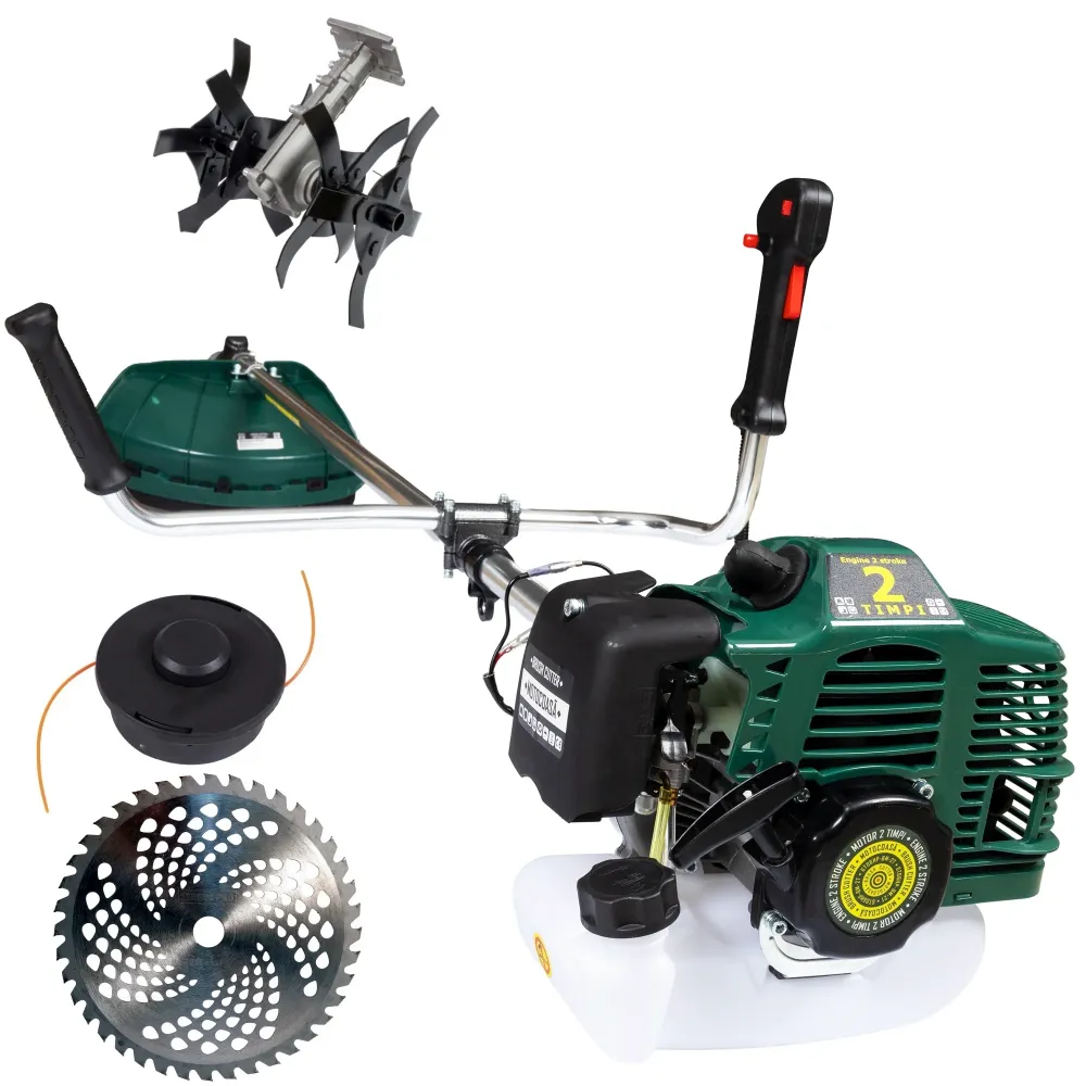 Set Motocoasa LIDERMAN GTO6HP-BM-2T, GREEN-Racing, 9.7CP + Cap Cultivator + Extra Disc Vidia CADOU