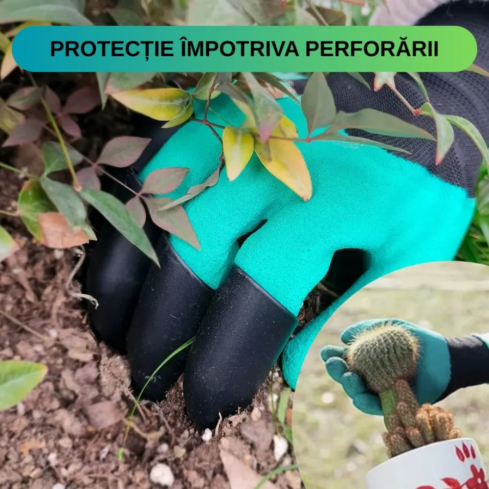 Set 2 Perechi Manusi Gradinarit cu Gheare