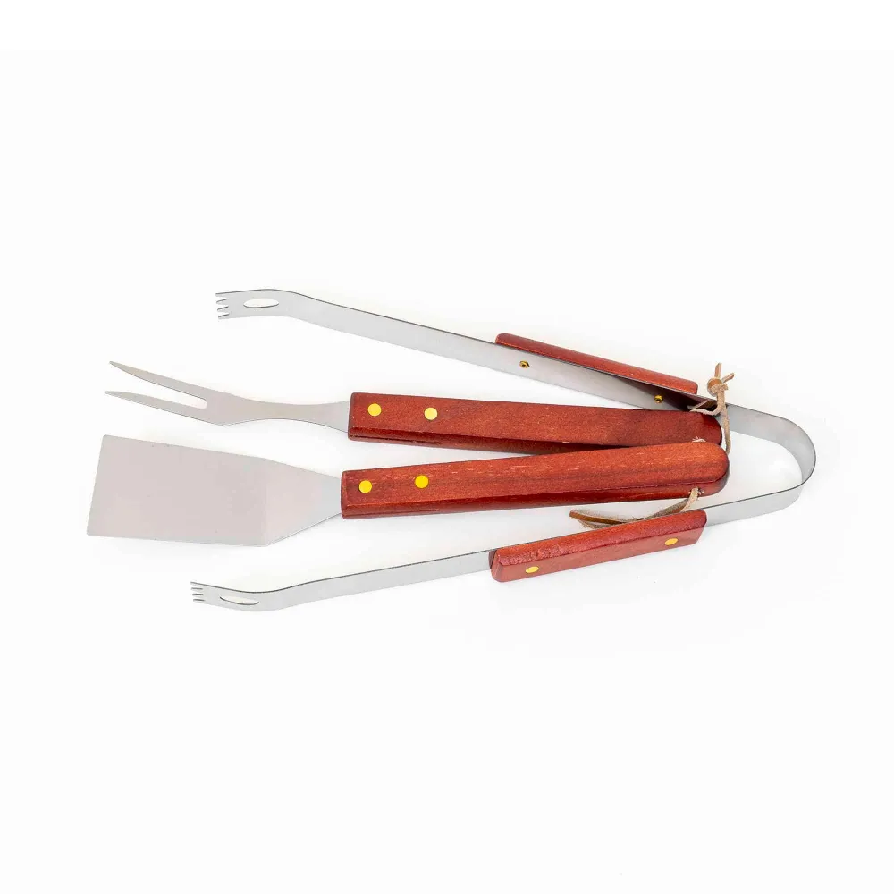 Set 3 piese pentru gratar cu maner din lemn Z-TOOLS / ZTS 8338