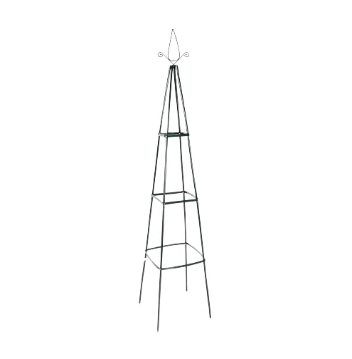 Set de 2 piramide pentru trandafiri, 195 x 35 x 35 cm, metal, verde