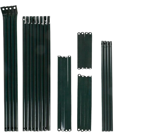 Set de 2 piramide pentru trandafiri, 195 x 35 x 35 cm, metal, verde