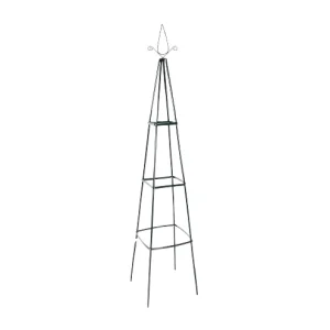 Set de 2 piramide pentru trandafiri, 195 x 35 x 35 cm, metal, verde