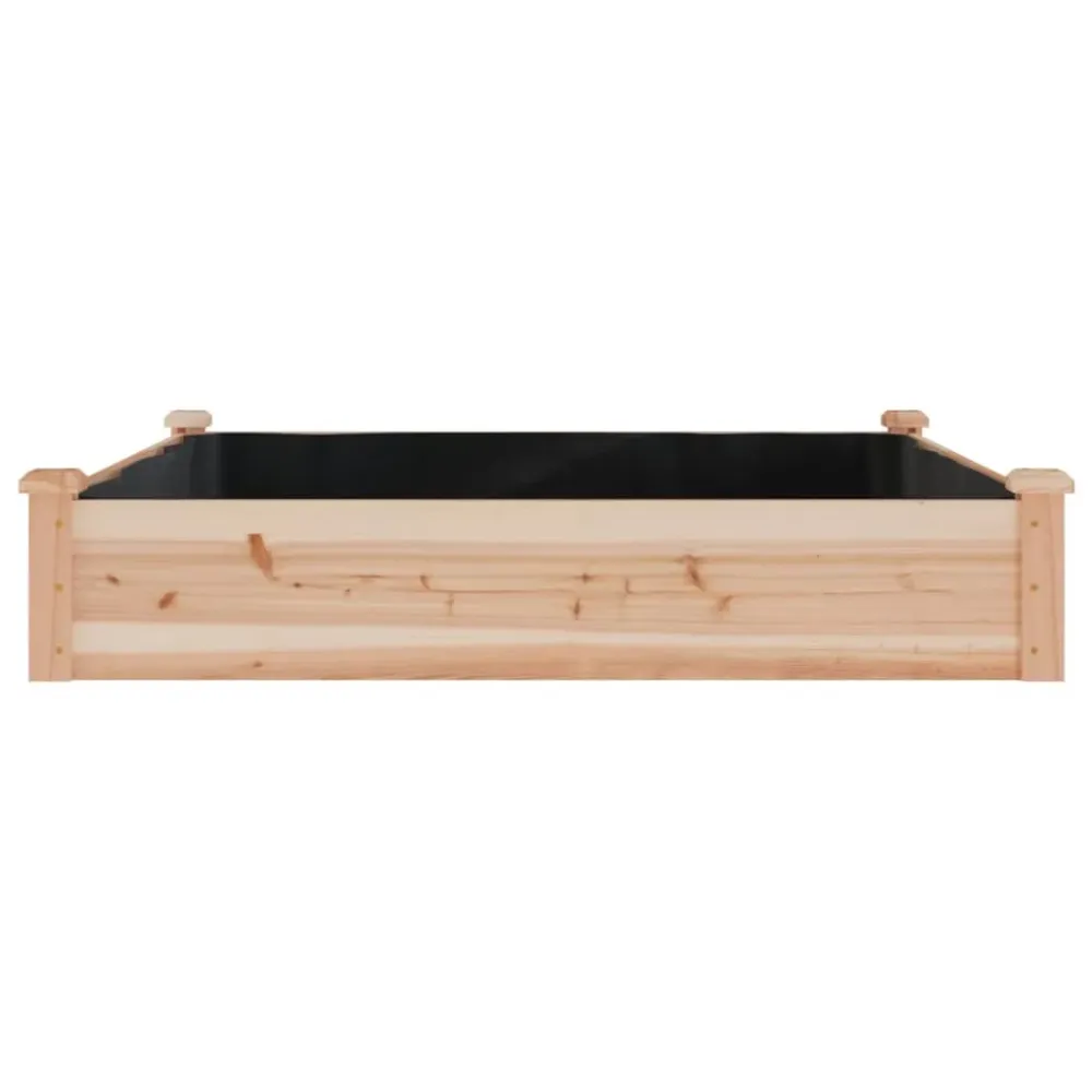 Strat de grădină înălțat cu căptușeală, 120x120x25 cm lemn brad