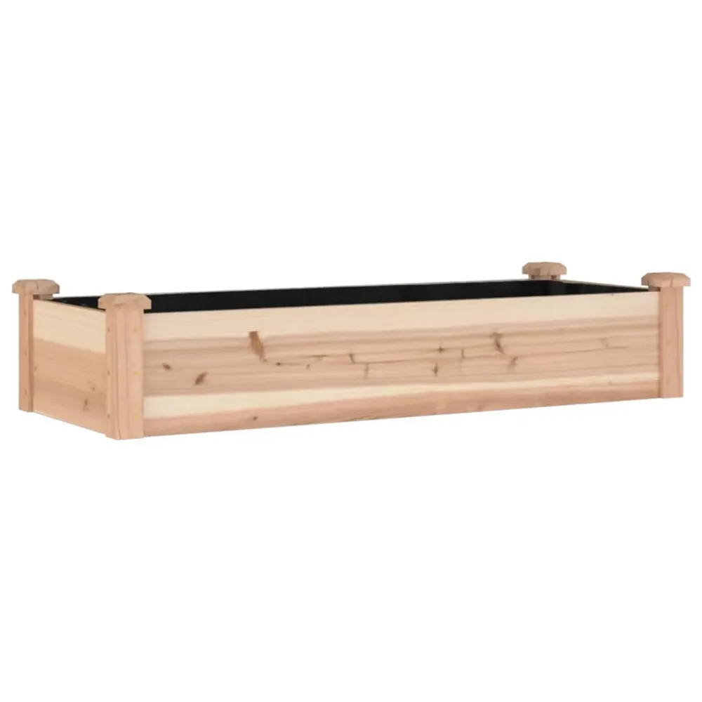 Strat de grădină înălțat cu căptușeală, 120x45x25 cm, lemn brad