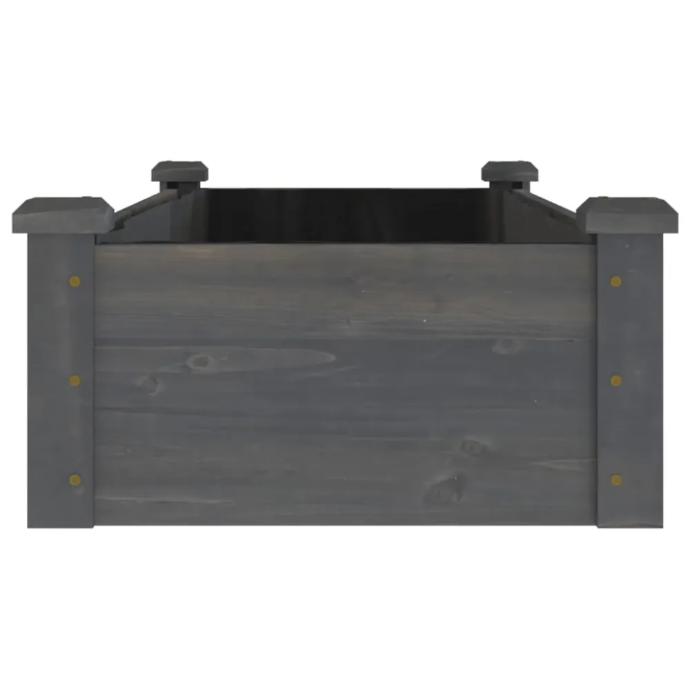 Strat grădină înălțat cu căptușeală gri 120x45x25 cm lemn brad