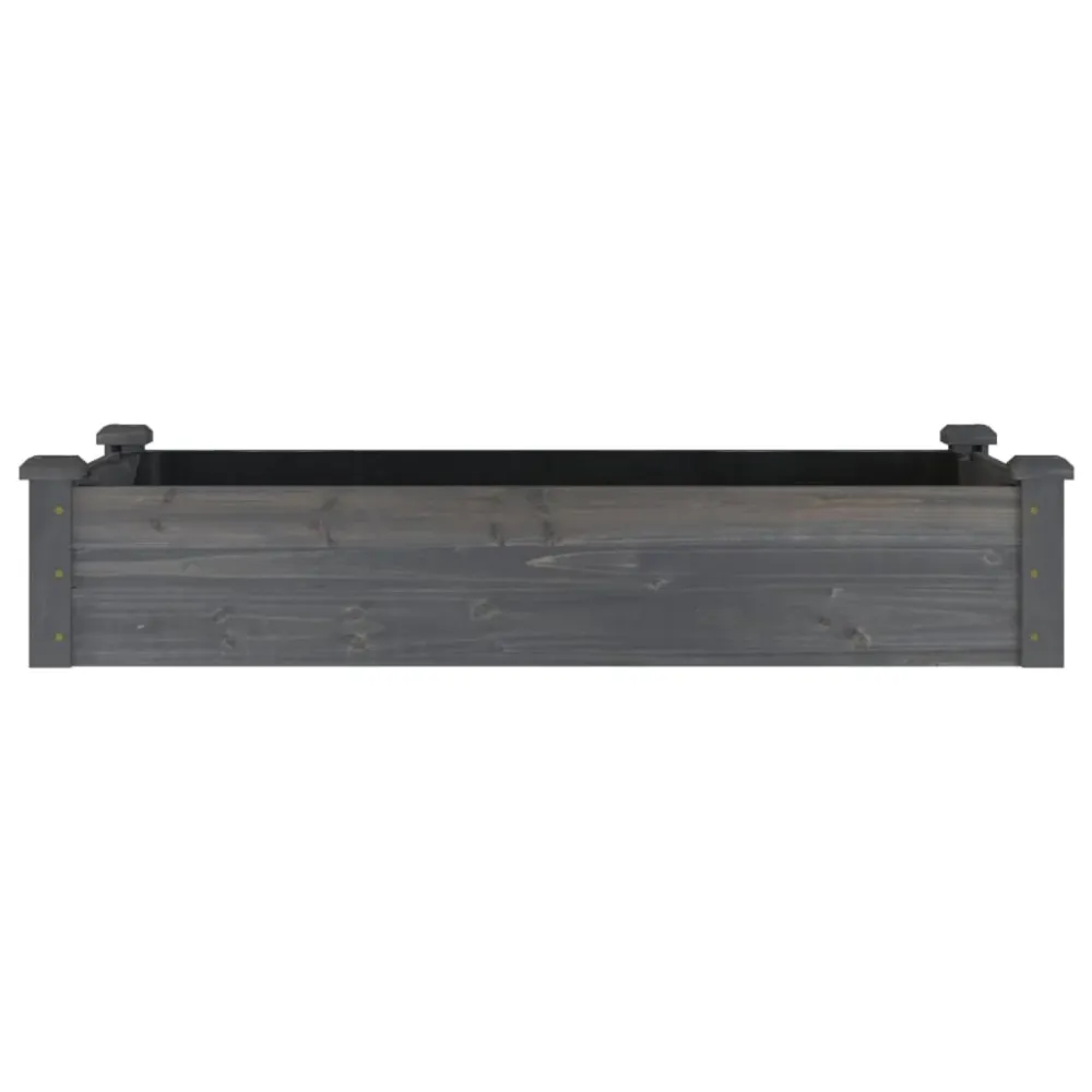 Strat grădină înălțat cu căptușeală gri 120x60x25 cm lemn brad
