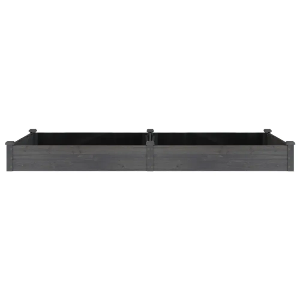 Strat grădină înălțat cu căptușeală gri 240x120x25cm, lemn brad