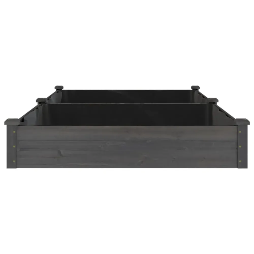 Strat grădină înălțat cu căptușeală gri 240x120x25cm, lemn brad