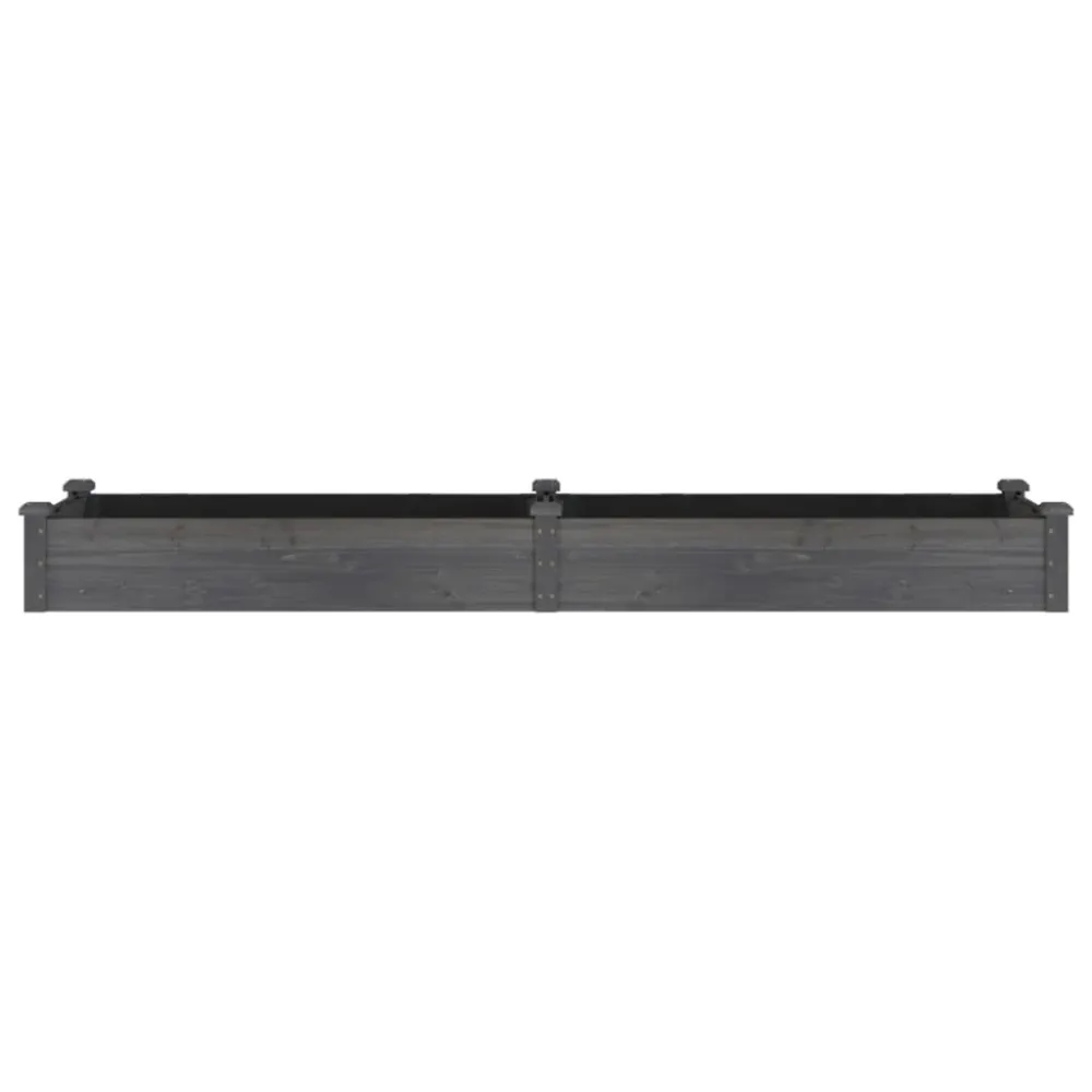 Strat grădină înălțat cu căptușeală gri 240x60x25 cm, lemn brad