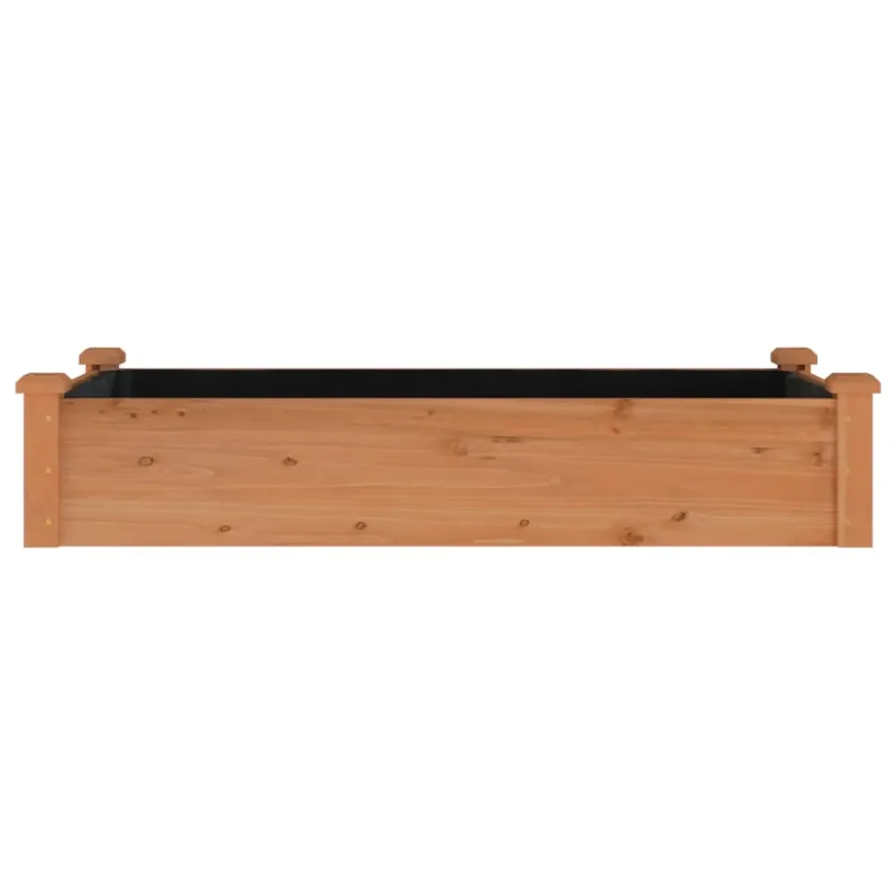 Strat grădină înălțat cu căptușeală maro 120x60x25 cm lemn brad
