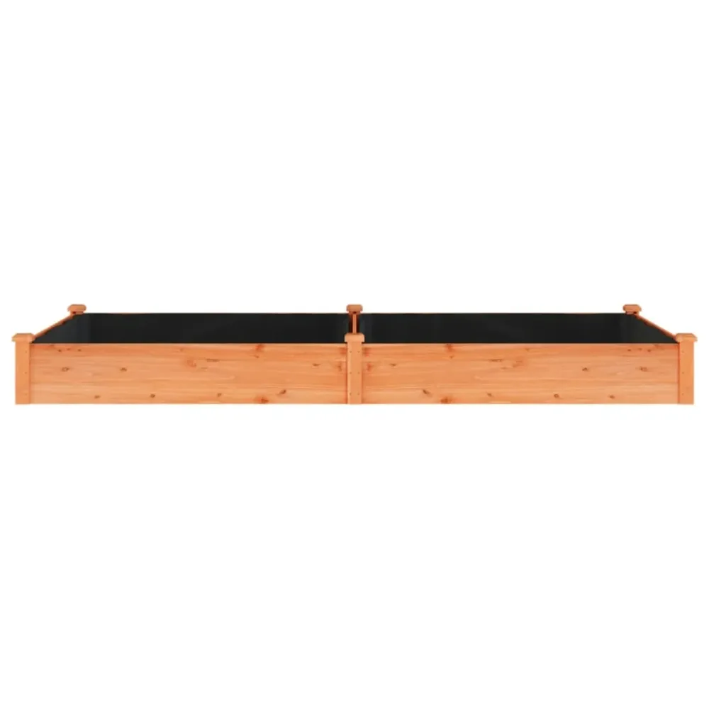 Strat grădină înălțat cu căptușeală maro 240x120x25cm lemn brad