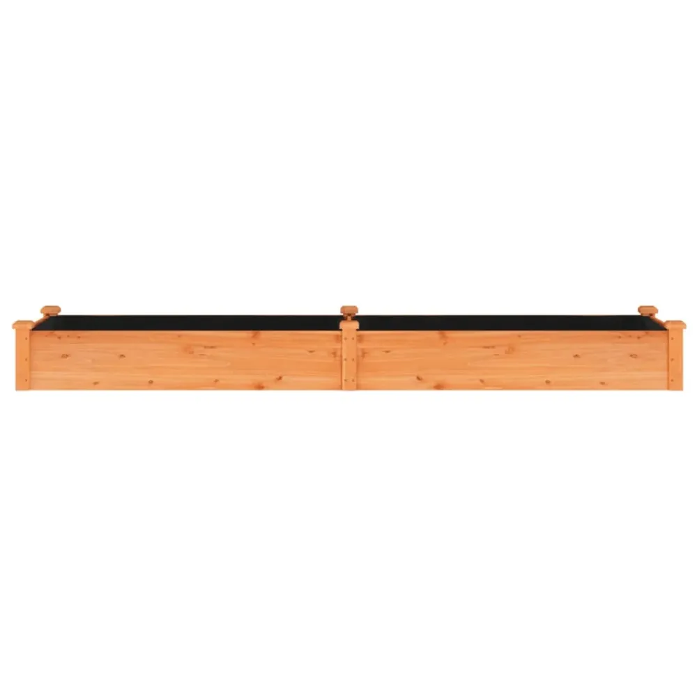 Strat grădină înălțat cu căptușeală maro 240x60x25 cm lemn brad
