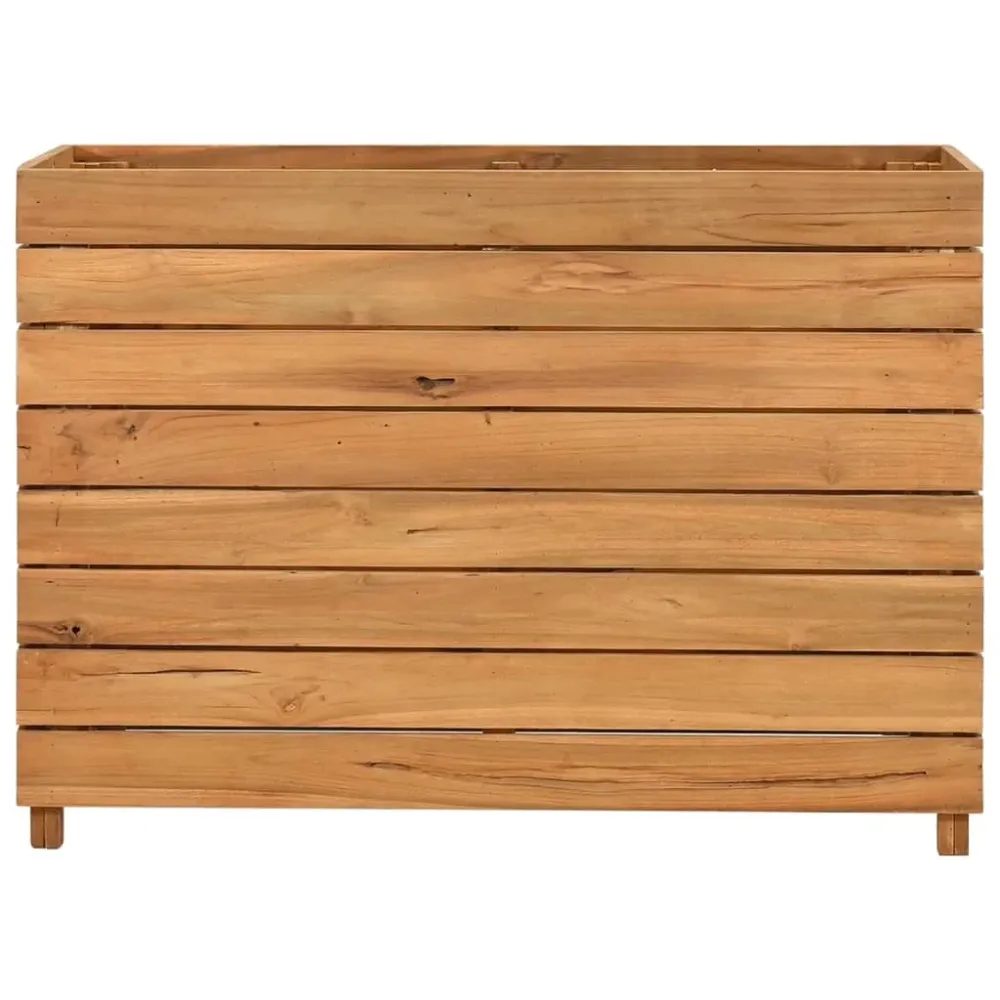 Strat înălțat, 100x40x72 cm, lemn de tec reciclat și oțel