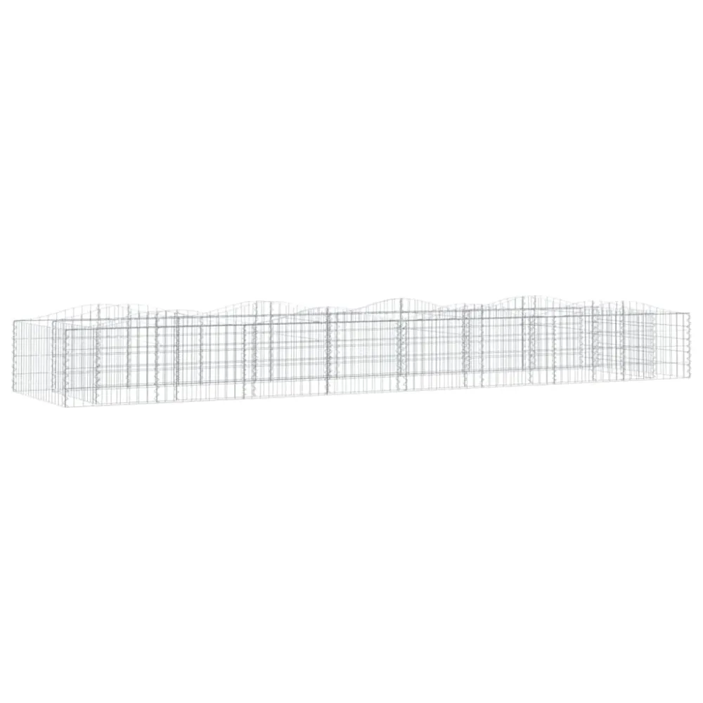 Strat înălțat cu gabion arcuit, 600x100x50 cm, fier galvanizat