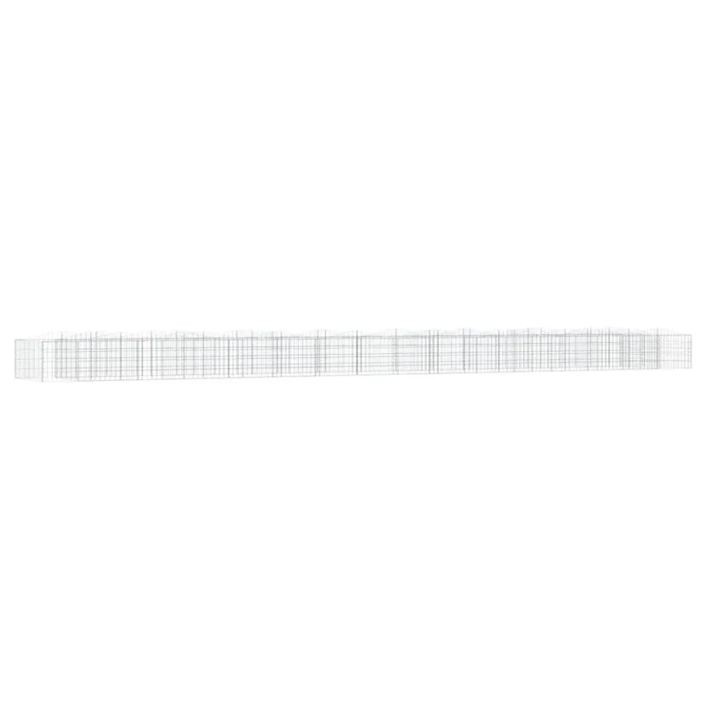 Strat înălțat cu gabion arcuit, 800x100x50 cm, fier galvanizat