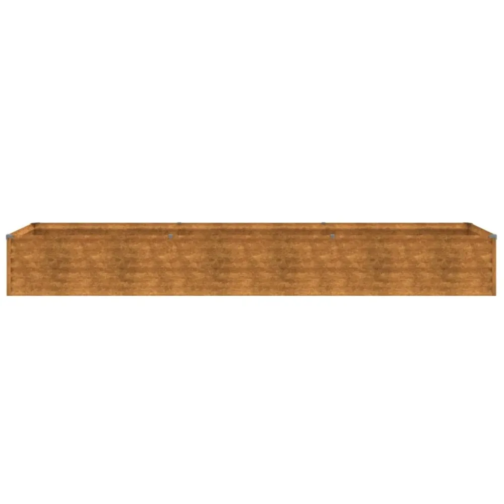 Strat înălțat de grădină, 291x50x36 cm, oțel corten