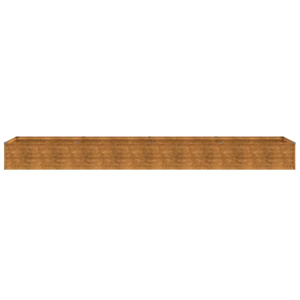 Strat înălțat de grădină, 386x50x36 cm, oțel corten