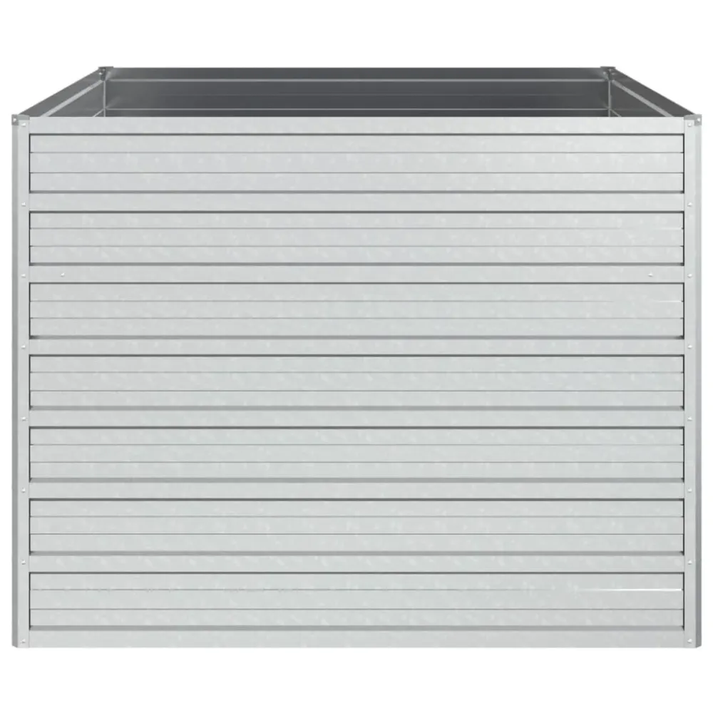 Strat înălțat de grădină argintiu 100x100x77cm oțel galvanizat
