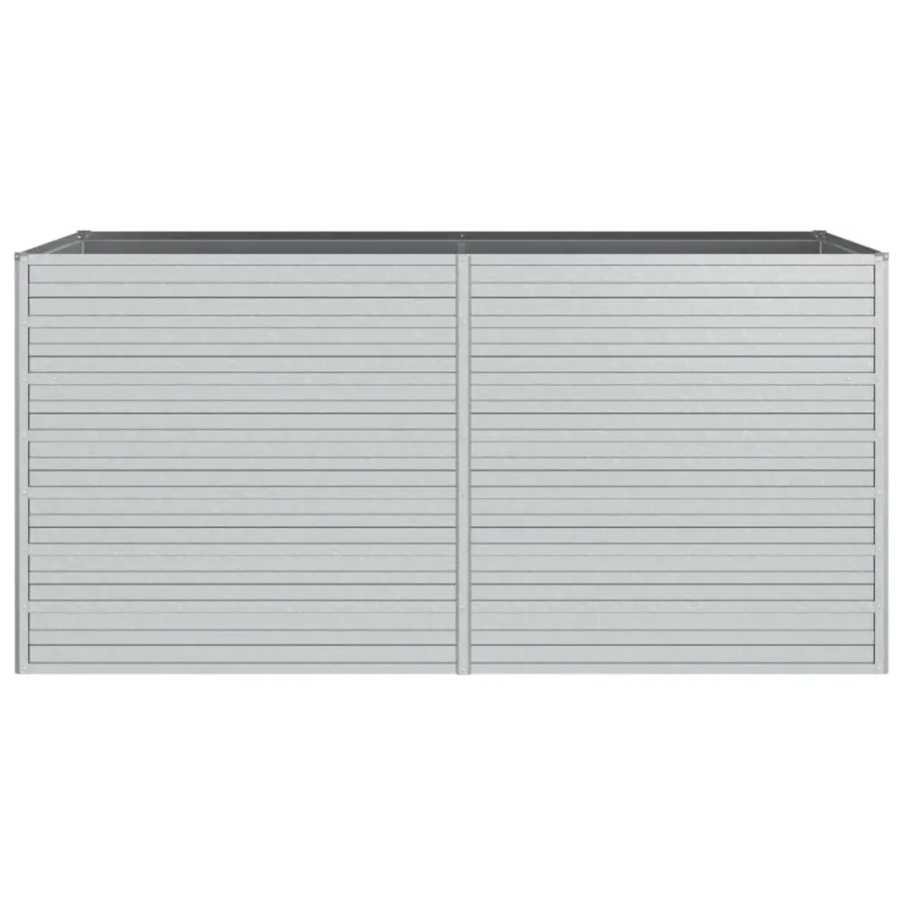 Strat înălțat de grădină argintiu 160x80x77 cm oțel galvanizat